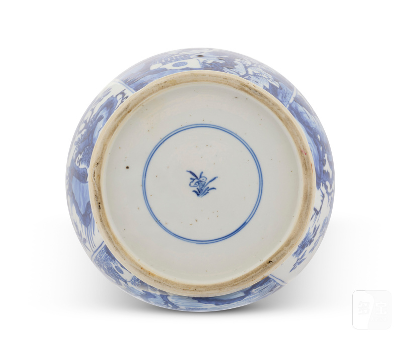PAIRE DE POTICHES COUVERTES EN PORCELAINE BLEU BLANC  CHINE, DYNASTIE QING, ÉPOQUE KANGXI (1662-1722) - 图4